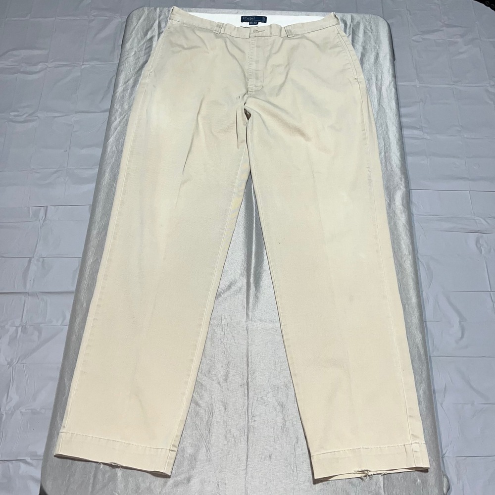 Polo Ralph‎ Lauren Philip Pant Mens 36x34 Khaki Chino Cotton Straight Leg Beige